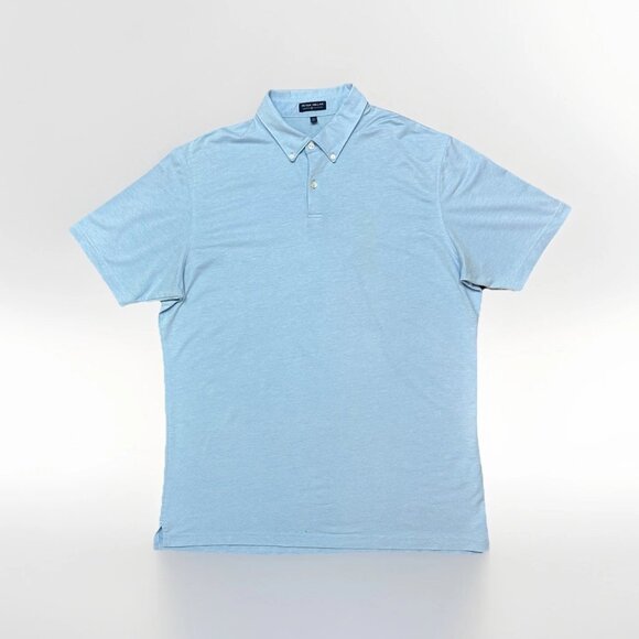 Peter Millar Sean Stretch Jersey Polo XL Cottage Blue Crown Crafted Mens Shirt - Picture 1 of 6